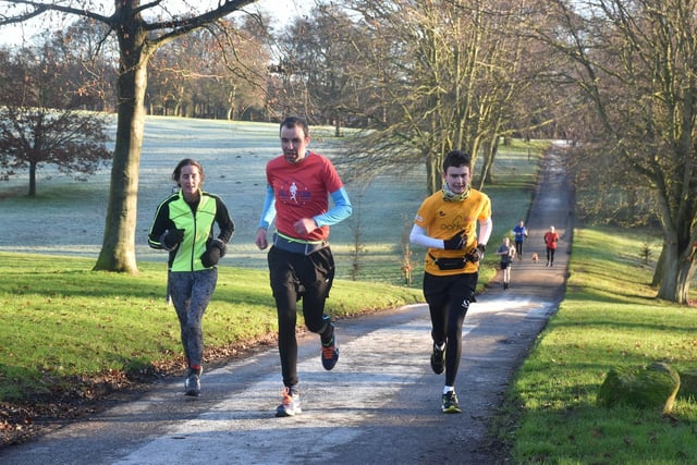 Bridlington Road Runners' Ben Edwards, right, at a frosty Sewerby Parkrun

Photo by Alexander Fynn
