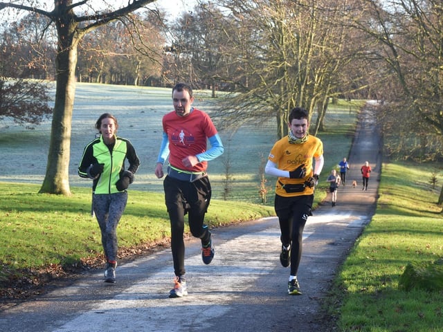 Bridlington Road Runners' Ben Edwards, right, at a frosty Sewerby Parkrun

Photo by Alexander Fynn