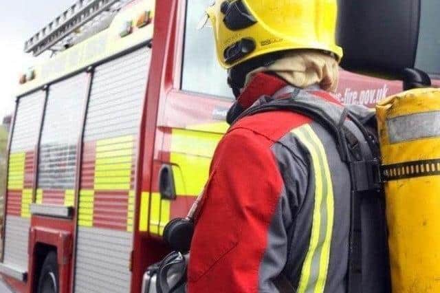 Two fire engines from Blackpool extinguished a microwave that had caught fire in Hoyle Close