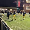 Fylde warm up before kick-off at Burnley Picture: FYLDE WOMEN