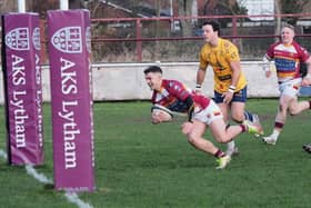 Matt Sturgess scores Fylde's first try Picture: Fylde RFC