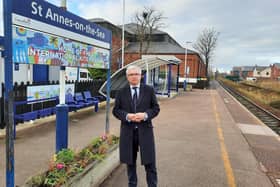 Fylde MP Mark Menzies at St Annes station