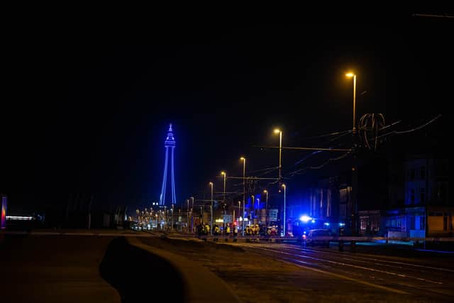 Road were closed and trams were diverted as emergency services tackled a gas leak in Blackpool (Photo credit: JC photography)