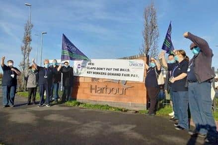 Domestic and catering staff employed  by OCS at The Harbour are threatening to strike