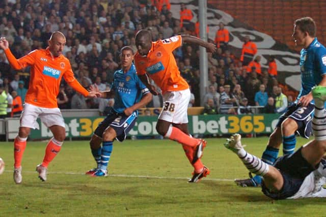 Nouha Dicko scores Blackpool's first goal