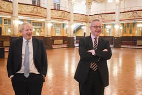 Boris Johnson and Michael Gove in the Empress Ballroom