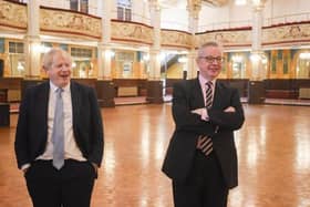 Boris Johnson and Michael Gove in the Empress Ballroom