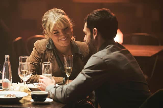 Sheridan Smith with co-star Kelvin Fletcher in a scene from the Channel 5 drama The Teacher