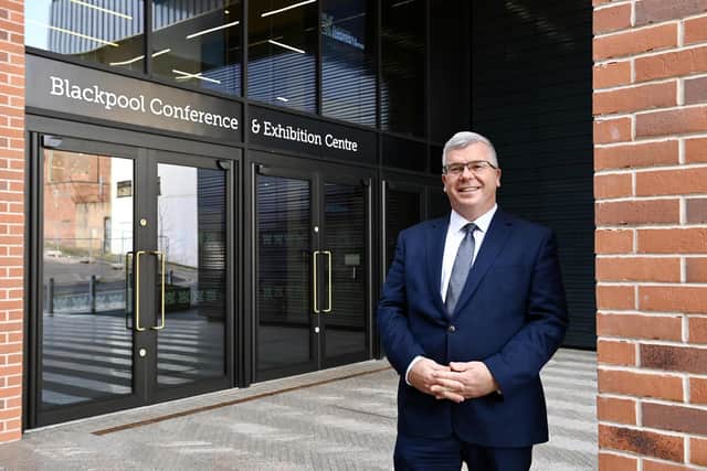 Michael Williams outside the new conference centre at the Winter Gardens