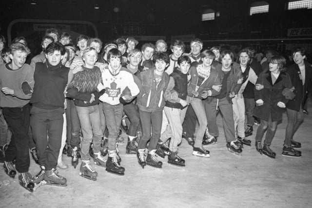 A grateful ice skater accepted his certificate for a gruelling 24-hour marathon - lying on a Red Cross stretcher. The young trouper collapsed from exhaustion just as the sponsored skate slid to a halt at Blackpool's Ice Drome. The marathon is thought to have raised almost £1,000 to help send the British Olympic team to the Games in Los Angeles this summer. More than 50 youngsters took part and social skaters also joined the fundraisers on the ice throughout the day