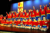 Rehearsal for World at Your Feet at the Grand Theatre,  2004. A line-up of Noddys