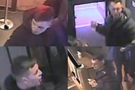 Do you recognise these men? Police want to speak to them in connection with a stabbing in Blackpool (Credit: Lancashire Police)