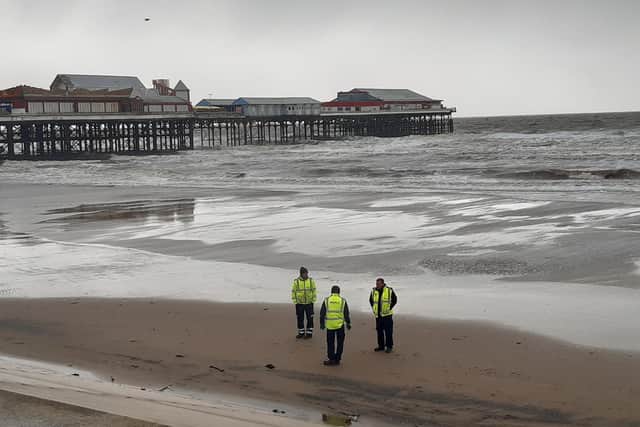 Clean up on Blackpool beach today