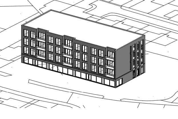 An artist's impression of the proposed flats