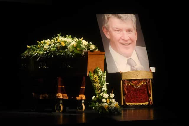 The funeral of entertainer Tony Jo at Blackpool Grand Theatre