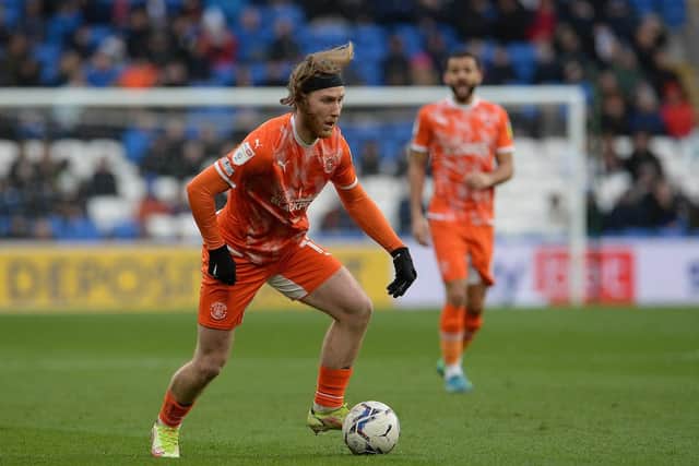 Josh Bowler was bizarrely booked despite being shoved to the ground in the Cardiff box