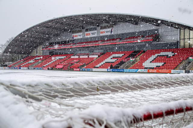 After Saturday's snow, Fleetwood Town have been forced to call off another game due to storm damage to the Parkside Stand roof
