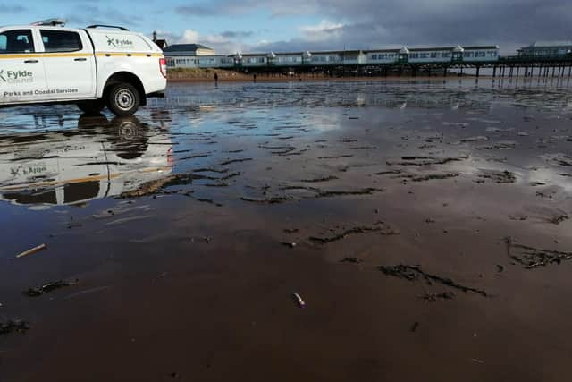 Tar balls on St Annes beach were cleaned up