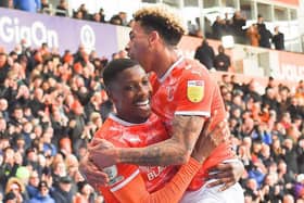 It's sheer joy for Marvin Ekpiteta after getting Blackpool back on level terms