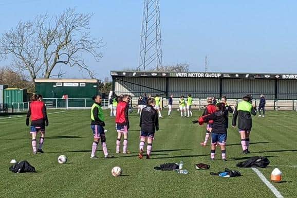 Fylde warm up for their Lancashire Cup semi-final
Picture: FYLDE WOMEN