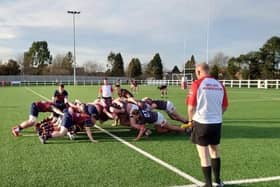 The players pack down in an bizarre match at Bournville
Picture: FYLDE RFC