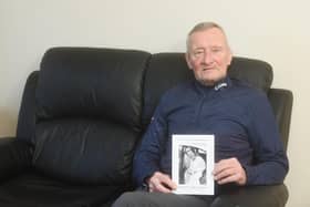 Ron McAndrew with a picture of his beloved late wife Jen