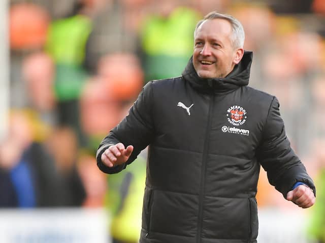 Neil Critchley celebrates Blackpool's win over Reading
