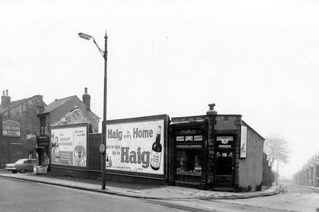A partially demolished parade of shops on Lower Town Street in February 1960.