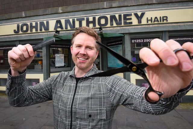 John Anthoney will use non-gender specific prices at his salon when it reopens on Monday