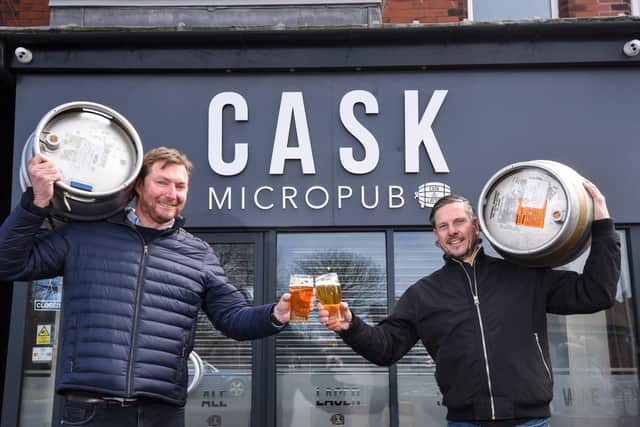 Paul Fowler and Paul Gabbitas, owners of CASK micropub in Layton, are expanding their business to Bispham in a bid to bring communities together. Photo: Daniel Martino/JPI Media
