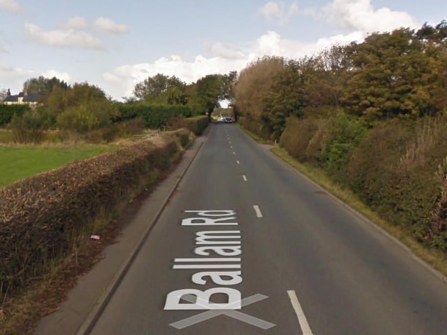 Ballam Road for closed for six hours while investigators worked at the scene (Picture: Google Street View)