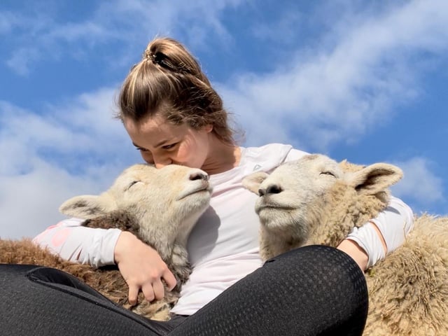 Lucie Graham with Jamie and Ted