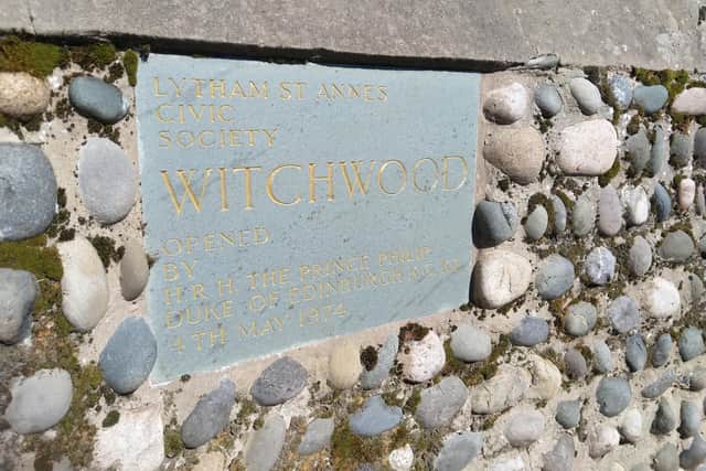 The plaque at Witchwood commemorating its opening by Prince Philip
