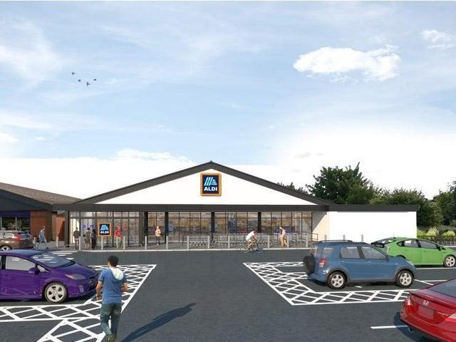 A CGI image of Fleetwood's Aldi supermarket after its building and car park extension. Photo: The Harris Group
