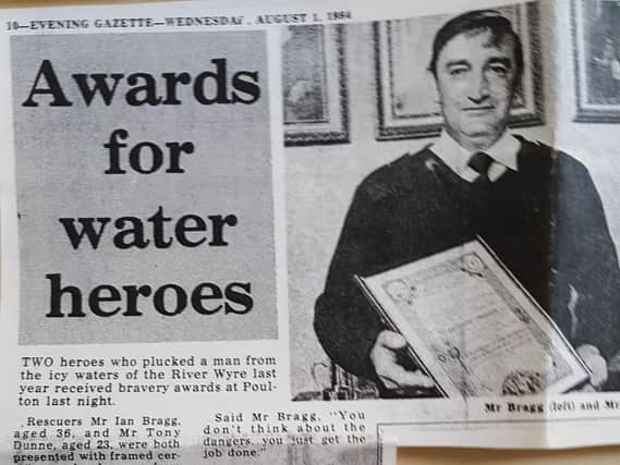 Ian with his award in the 1980s