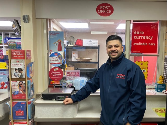 The Postmaster at the new town centre post office in Blackpool is Azim Shah