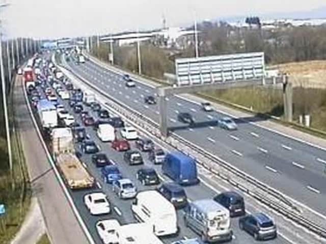Traffic on the M6 today after aa crash. Picture: Highways England