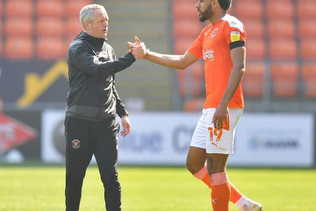 Neil Critchley congratulates Ellis Simms after the win over Sunderland but knows a lot can happen over the remaining six games