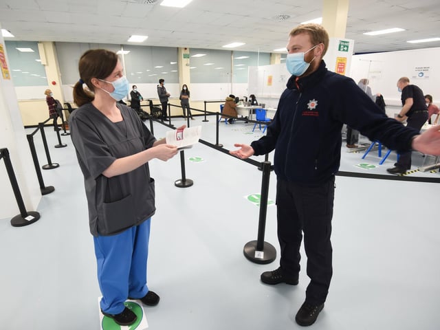 Inside the vaccination hub at the St John's Shopping Centre, Preston, where the new Moderna vaccine will be administered