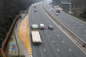 A emergency refuge area on the M3 smart motorway near Camberley in Surrey