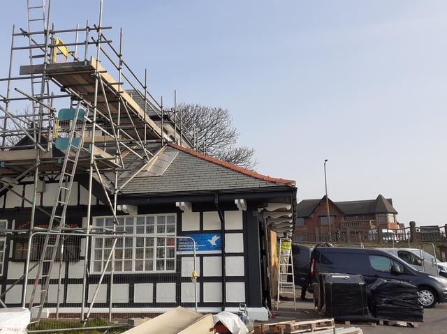 The final touches being put to the refurbishment of the RSPB visitor centre at Fairhaven Lake