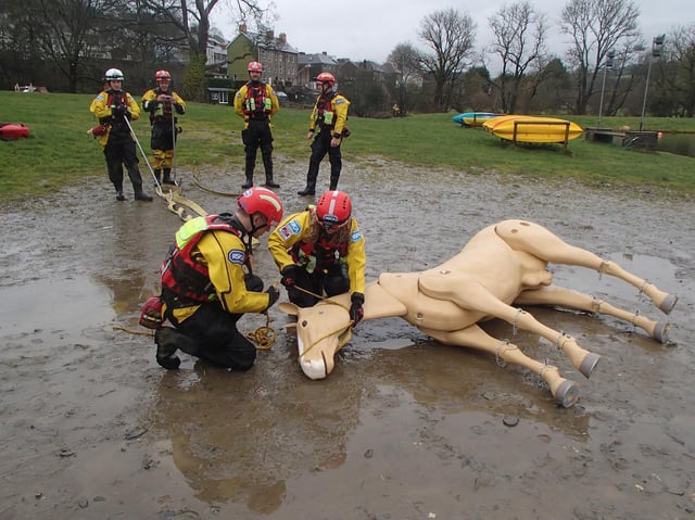 The specialist horse mannequin which Doreen Lofthouse helped the RSPCA buy
