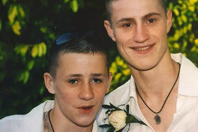 Danny, right, in his youth with little brother Jamie