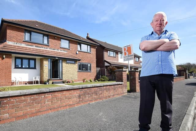 Bob Norburn outside his home in Crossway, Cleveleys, which he is selling. Bob hopes to attracts offers in Bitcoins. Photo: Daniel Martino for JPI Media