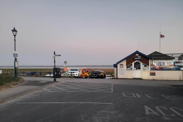 The person became stuck in mud at Central Beach