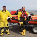 Alan Walker (right) with members of the Fleetwood RNLI crew