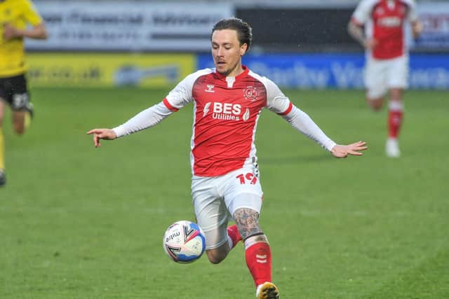Barrie McKay on the ball for Fleetwood at Burton on Tuesday