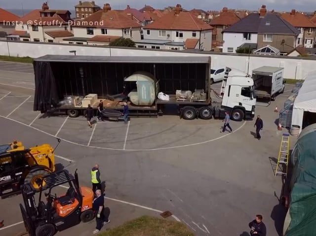 Part of the set for filming arriving in Cleveleys. Picture: Craig Newman/Scruffy Diamond