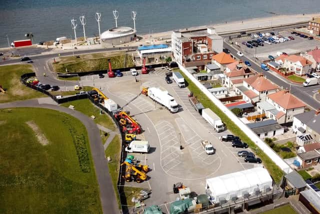 E&E Industries has moved into Jubilee Gardens car park to begin filming a 12-part series, believe to be Star Wars Andor. Picture: Copyright of JPI Media