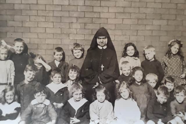 Mother M Philippa and children at St Kentigern's